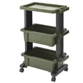 JEJ Astage Heavy-Duty Mobile Tool Trolley Organizer with Table Top Design Green Black