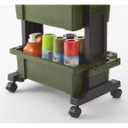 Carrello portautensili mobile impieghi gravosi JEJ Astage con ripiano superiore Verde/Nero