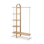 Umbra Bellwood Appendiabiti Bianco/Naturale: Telaio in Eucalipto, Asta e Ripiani Fissi, 167 cm H, Capacità 55 kg