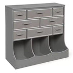 Badger Basket Storage Station with Eight Baskets and Three Bins Gray