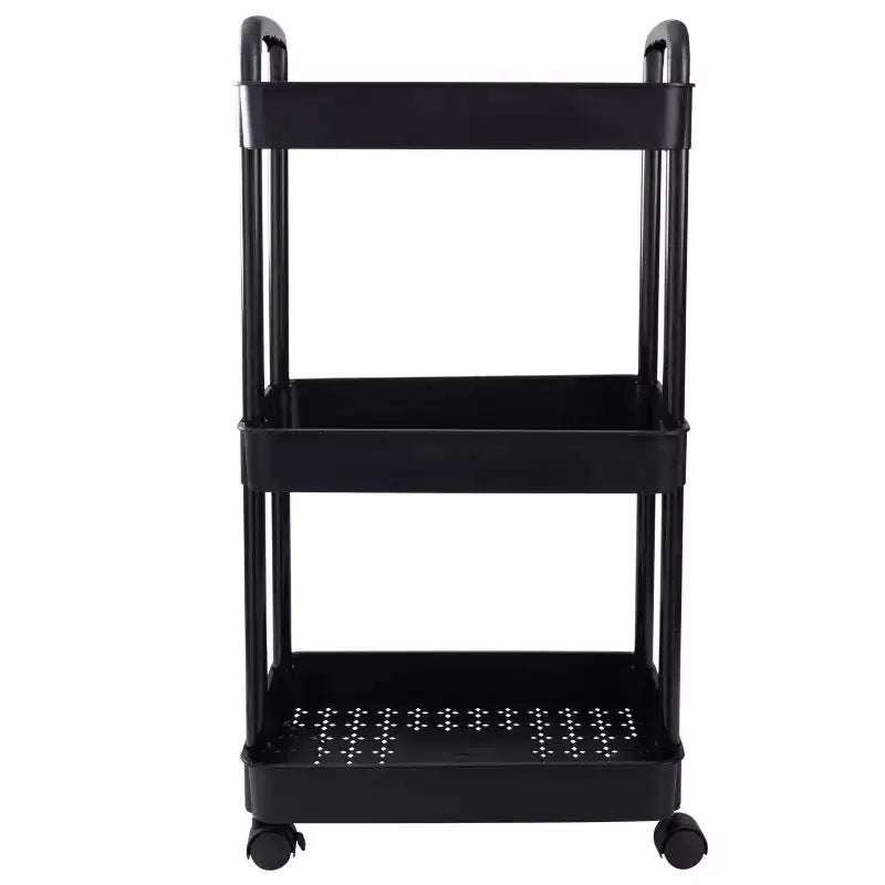 Organize It All Carrello multiuso a 3 ripiani con rotelle, nero