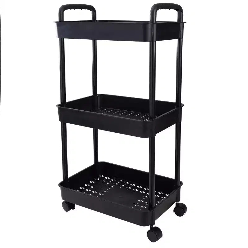 Organize It All Carrello multiuso a 3 ripiani con rotelle, nero