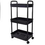 Organize It All Carrello multiuso a 3 ripiani con rotelle, nero