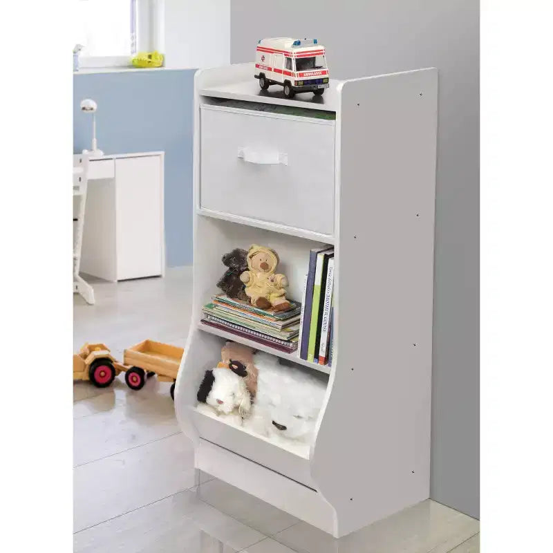 Badger Basket Mobile Contenitore Verticale con Cesto Reversibile Bianco
