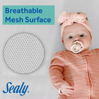 Sealy DuoBreathe Materasso in Schiuma a 2 Fasi per Culla 14.6cm - Bianco/Grigio: Impermeabile, Rivestimento in Rete Rimovibile, Lettino per Bambini Solido