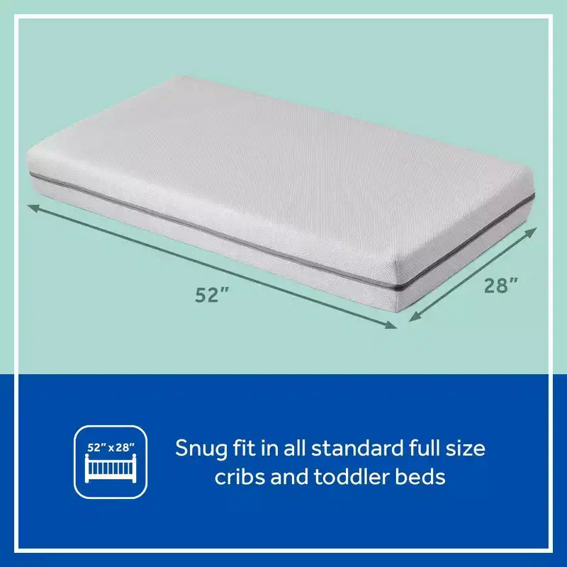 Sealy DuoBreathe Materasso in Schiuma a 2 Fasi per Culla 14.6cm - Bianco/Grigio: Impermeabile, Rivestimento in Rete Rimovibile, Lettino per Bambini Solido