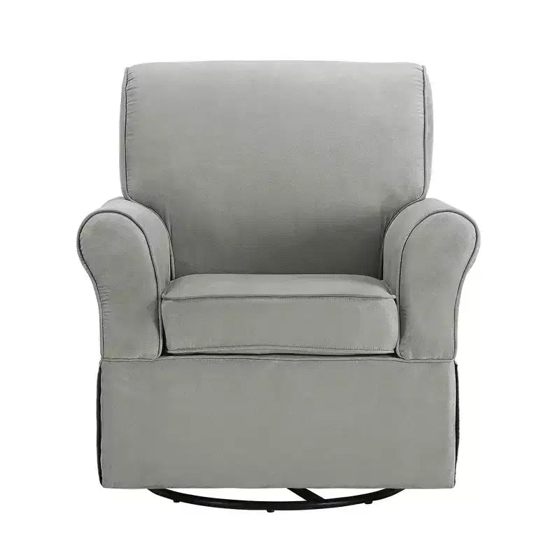 Baby Relax Emmie Poltrona Girevole Reclinabile con Ottomana - Microfibra Grigia: Motivo a Tinta Unita Contemporaneo, Finitura Opaca, Portata 102 kg
