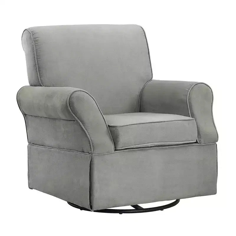 Baby Relax Emmie Poltrona Girevole Reclinabile con Ottomana - Microfibra Grigia: Motivo a Tinta Unita Contemporaneo, Finitura Opaca, Portata 102 kg