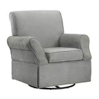 Baby Relax Emmie Poltrona Girevole Reclinabile con Ottomana - Microfibra Grigia: Motivo a Tinta Unita Contemporaneo, Finitura Opaca, Portata 102 kg