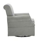 Baby Relax Emmie Poltrona Girevole Reclinabile con Ottomana - Microfibra Grigia: Motivo a Tinta Unita Contemporaneo, Finitura Opaca, Portata 102 kg
