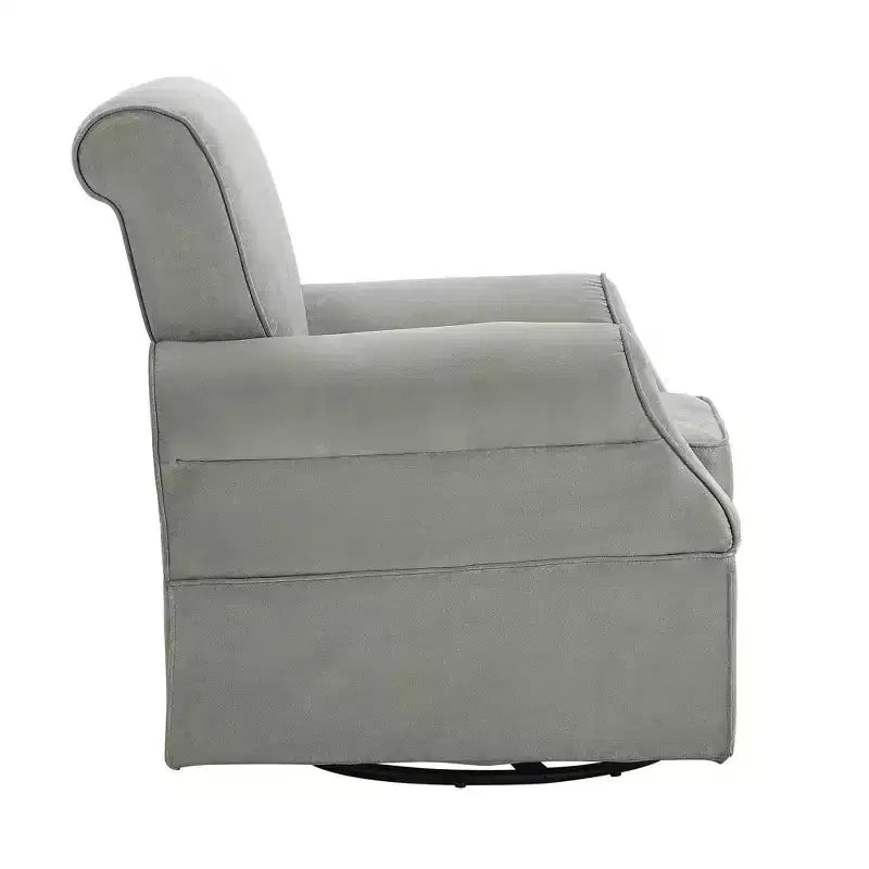 Baby Relax Emmie Poltrona Girevole Reclinabile con Ottomana - Microfibra Grigia: Motivo a Tinta Unita Contemporaneo, Finitura Opaca, Portata 102 kg