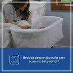 Culla 2-in-1 Sealy Airy Dreams e Culla fianco letto: Altezza regolabile, Telaio in acciaio, Include materasso/imbottitura