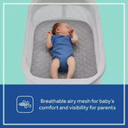 Culla 2-in-1 Sealy Airy Dreams e Culla fianco letto: Altezza regolabile, Telaio in acciaio, Include materasso/imbottitura