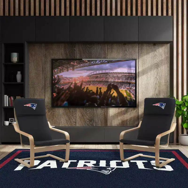 Sedia d'accento NFL New England Patriots in legno curvato