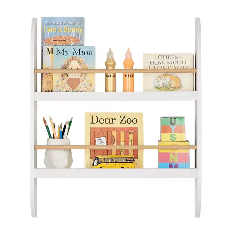 Danya B. 23,62" x 19,7" Steiner Contemporaneo Scaffale per Bambini a 2 Ripiani da Parete, Faggio Bianco - Mensola Sospesa per Asilo