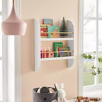 Danya B. 23,62" x 19,7" Steiner Contemporaneo Scaffale per Bambini a 2 Ripiani da Parete, Faggio Bianco - Mensola Sospesa per Asilo
