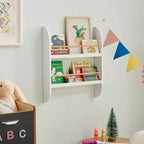 Danya B. 23,62" x 19,7" Steiner Contemporaneo Scaffale per Bambini a 2 Ripiani da Parete, Faggio Bianco - Mensola Sospesa per Asilo