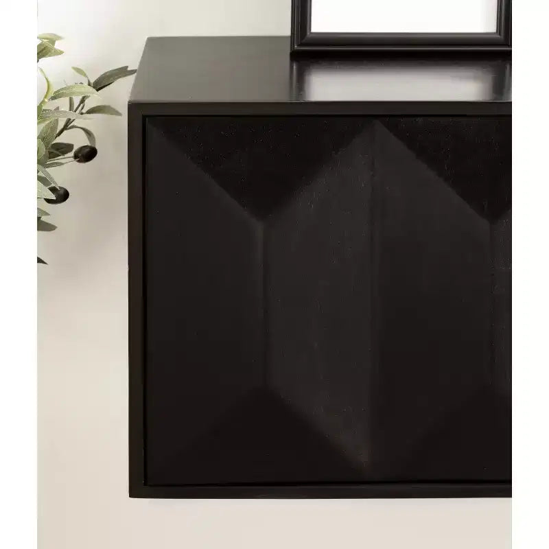 Kate & Laurel All Things Decor 30"x10"x14" Pensile a due ante Ranier Nero