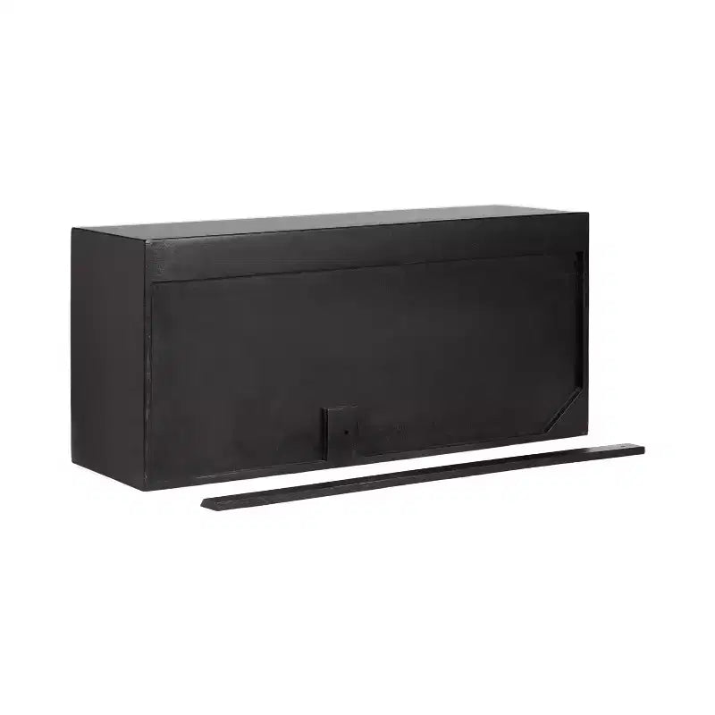 Kate & Laurel All Things Decor 30"x10"x14" Pensile a due ante Ranier Nero