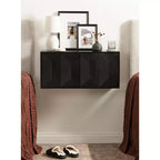 Kate & Laurel All Things Decor 30"x10"x14" Pensile a due ante Ranier Nero