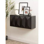 Kate & Laurel All Things Decor 30"x10"x14" Pensile a due ante Ranier Nero