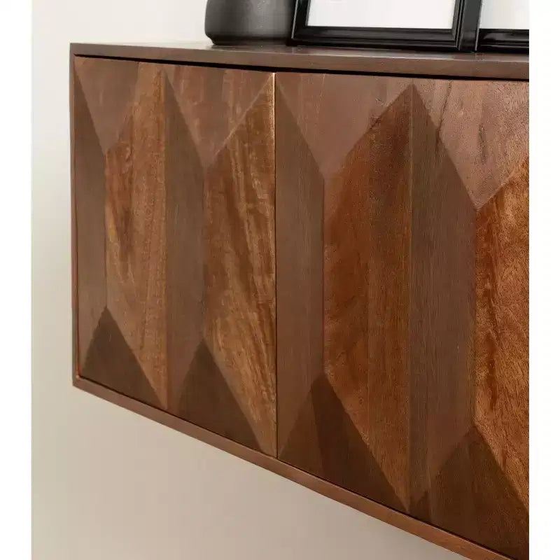 Pensile Ranier a due ante in noce di Kate & Laurel All Things Decor, 76x25x35 cm