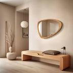 WallBeyond 19,5"x30,5" Specchio da parete con ciottoli Marrone Noce