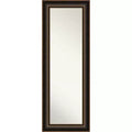 20"x54" Non-Beveled Villa Wood Door Mirror Oil Rubbed Bronze
