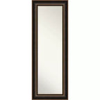 20"x54" Non-Beveled Villa Wood Door Mirror Oil Rubbed Bronze