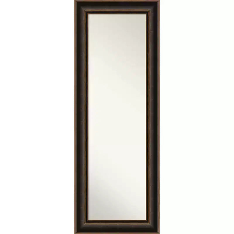 20"x54" Non-Beveled Villa Wood Door Mirror Oil Rubbed Bronze