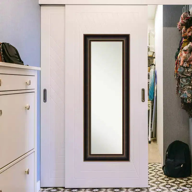 Specchio da porta in legno Villa non smussato 20"x54" bronzo anticato