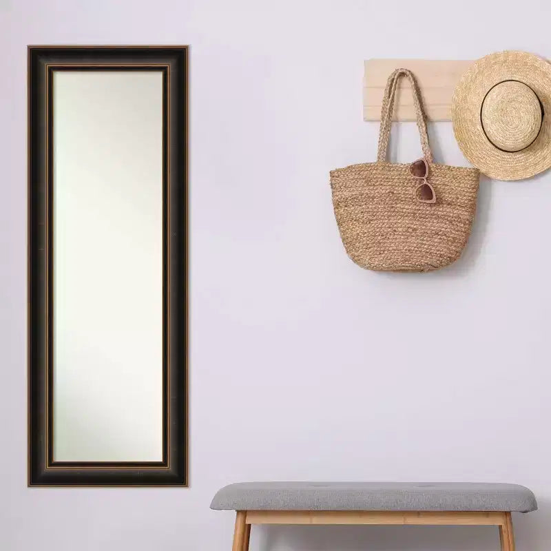 Specchio da porta in legno Villa non smussato 20"x54" bronzo anticato