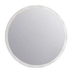 Brewster 30" Round Carved Frame Wall Mirror White: Distressed Finish, No Assembly Required