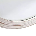 Specchio da parete rotondo Brewster 30" con cornice intagliata bianca: Finitura effetto anticato, Nessun montaggio richiesto