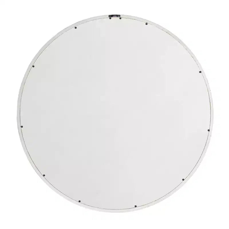 Specchio da parete rotondo Brewster 30" con cornice intagliata bianca: Finitura effetto anticato, Nessun montaggio richiesto