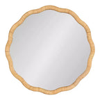 Kate & Laurel All Things Decor 26"x26" Rahfy Scallop Framed Wall Mirror Natural: Bohemian Style, No Assembly Required