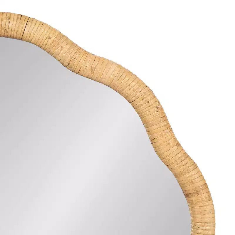 Kate & Laurel All Things Decor Specchio da parete con cornice smerlata Rahfy 66x66 cm, Naturale: Stile Bohemien, Nessun montaggio richiesto