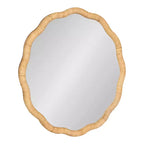 Kate & Laurel All Things Decor Specchio da parete con cornice smerlata Rahfy 66x66 cm, Naturale: Stile Bohemien, Nessun montaggio richiesto