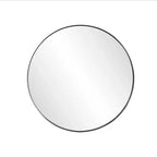 Howard Elliott 30" Round Stainless Steel Shadowbox Framed Wall Mirror Black