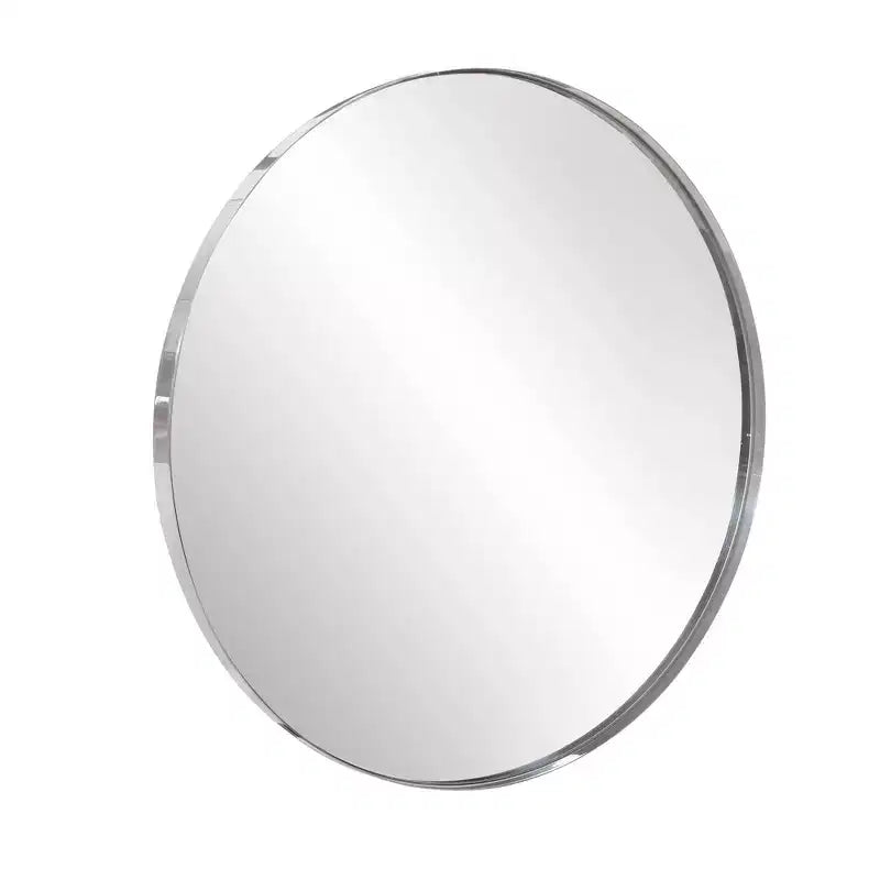 Howard Elliott Specchio da parete con cornice Shadowbox rotonda da 30" in acciaio inox, nero