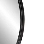 Howard Elliott Specchio da parete con cornice Shadowbox rotonda da 30" in acciaio inox, nero