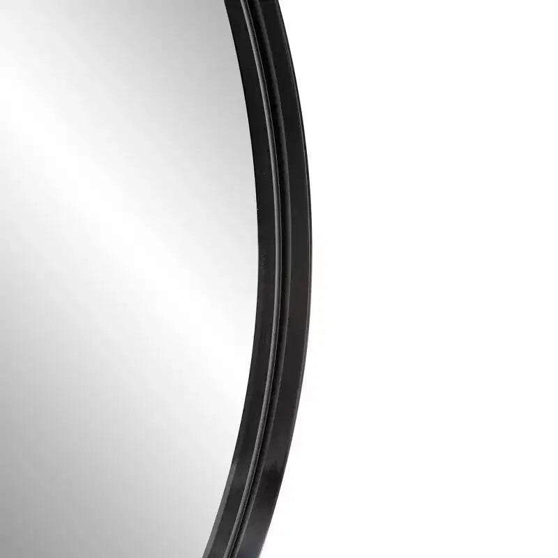 Howard Elliott Specchio da parete con cornice Shadowbox rotonda da 30" in acciaio inox, nero