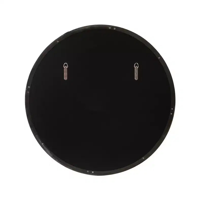 Howard Elliott Specchio da parete con cornice Shadowbox rotonda da 30" in acciaio inox, nero