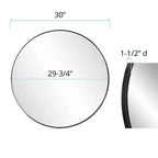 Howard Elliott Specchio da parete con cornice Shadowbox rotonda da 30" in acciaio inox, nero
