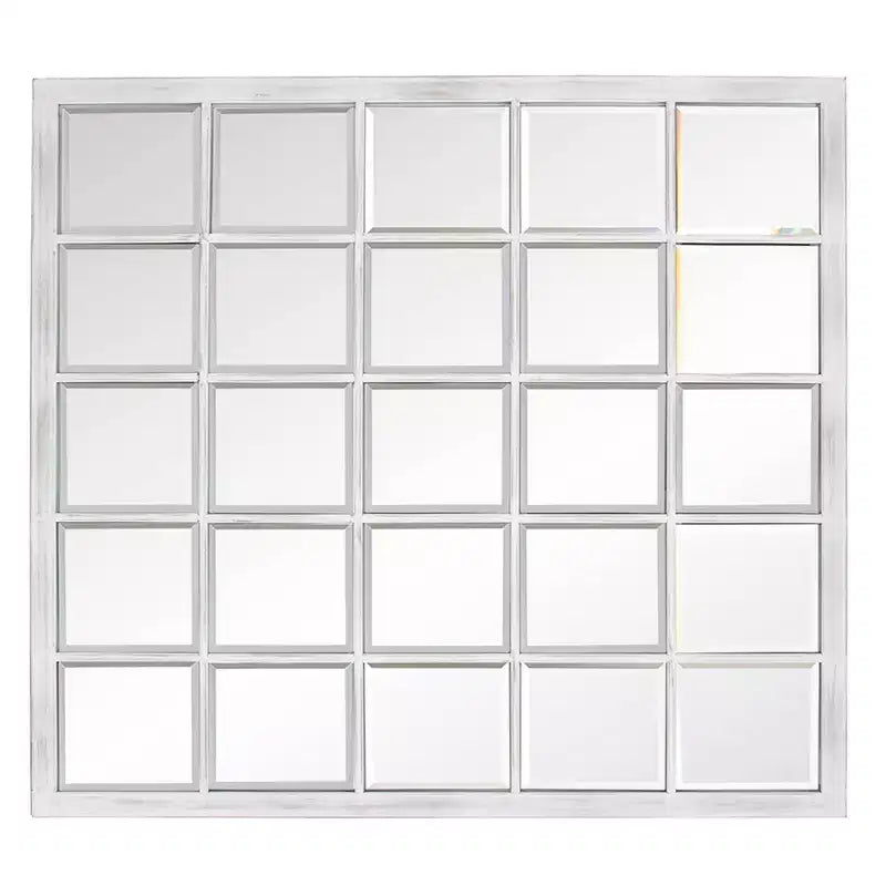 Specchio da parete superiore smussato con cornice in metallo Howard Elliott 38"x34"