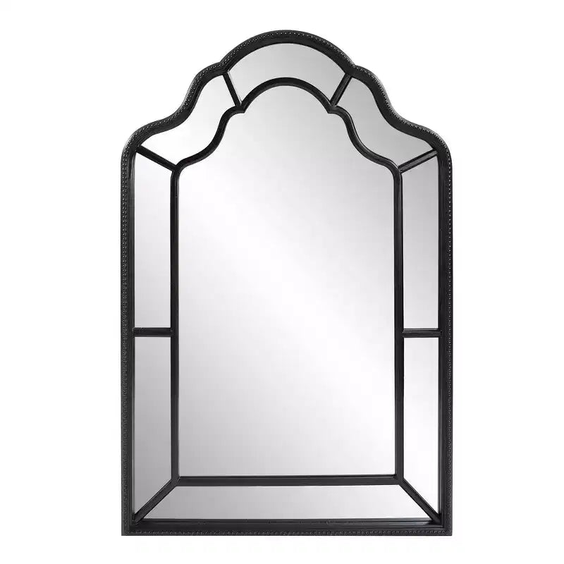 Howard Elliott 51"x34" Windsor Matte Black Arched Mirror: Elegant Polyurethane Frame, No Assembly, Wall Mounted