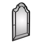 Howard Elliott 51"x34" Specchio Arco Windsor Nero Opaco: Elegante Cornice in Poliuretano, Nessun Montaggio, Montaggio a Parete
