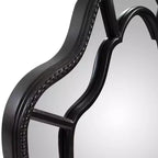 Howard Elliott 51"x34" Specchio Arco Windsor Nero Opaco: Elegante Cornice in Poliuretano, Nessun Montaggio, Montaggio a Parete
