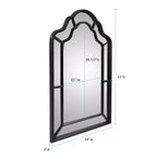 Howard Elliott 51"x34" Specchio Arco Windsor Nero Opaco: Elegante Cornice in Poliuretano, Nessun Montaggio, Montaggio a Parete