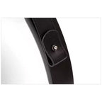 Kiera Grace 18" Specchio Rotondo Hamlyn Nero: Stile Moderno, Cornice in Plastica, Nessun Montaggio, Montaggio a Parete